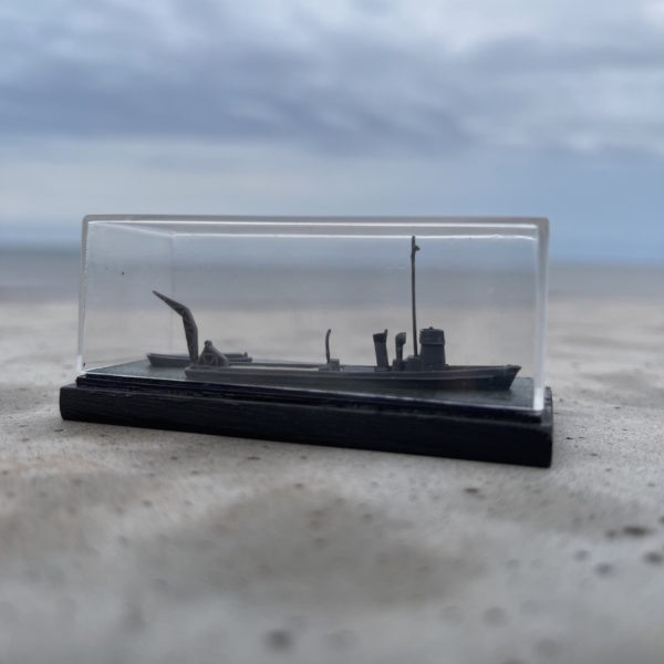 modelling enthusiast makes boating diorama